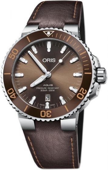 luxury Replica ORIS AQUIS DATE BROWN DIAL watch 01 733 7730 4152-07 5 24 12EB